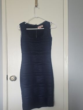 Philosophy Dark Navy Textured Sleeveless Mini Dress